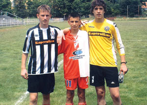 Ненад Грумић заједно са Александром Грковићем из новосадске Војводине и клупским другом Срђаном Жеравићем